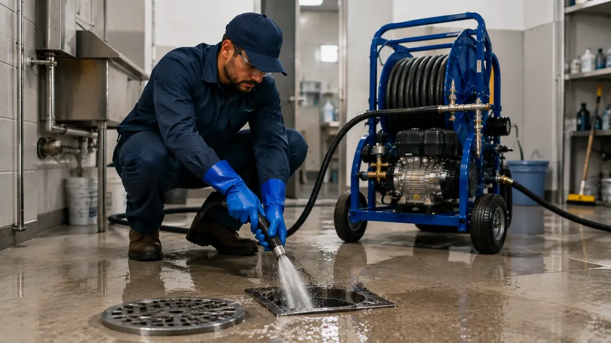 Floor Drain Hydro Jet Cleaning in Taft