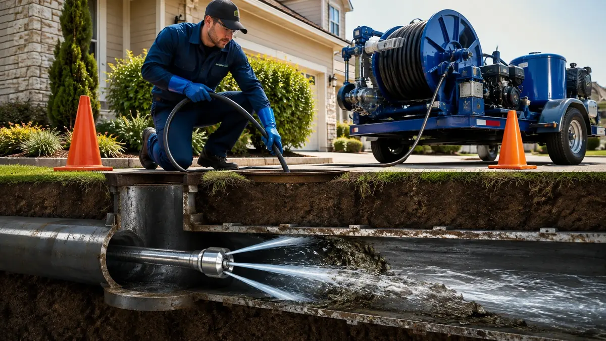 Main Sewer Line Hydro Jet Cleaning in Taft
