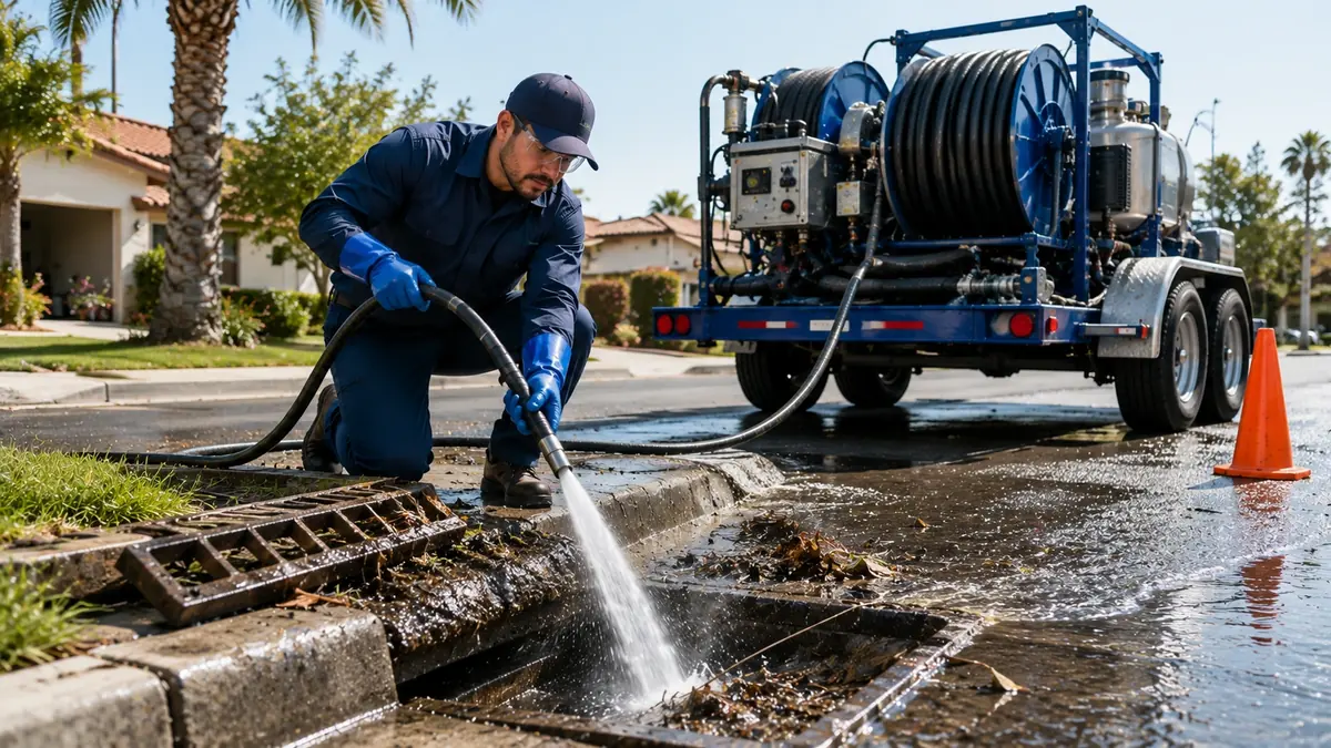 Storm Drain Hydro Jet Cleaning in Taft