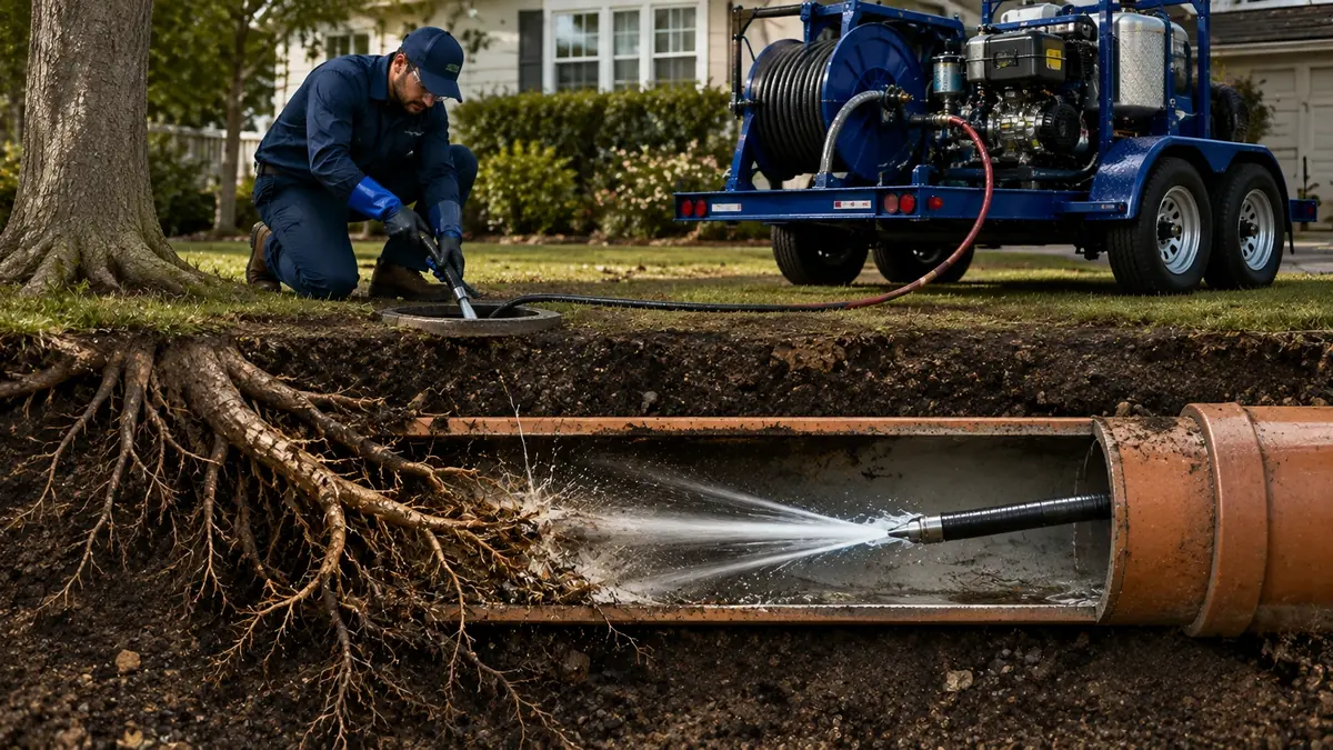 Tree Root Removal with Hydro Jetting in Taft
